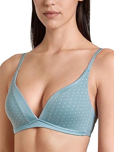 CALIDA Damski biustonosz z nadrukiem Cate, niebieska satyna, standard, Niebieska satyna, 70C