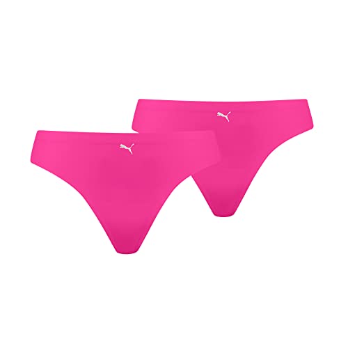 PUMA Damskie spodnie bezszwowe typu stringi Thong, neonowy róż, S, różowy neonowy, S