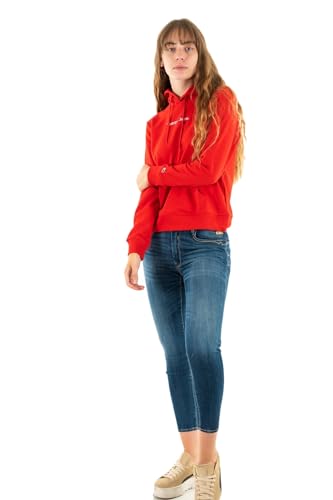 Tommy Jeans Damska bluza z kapturem Tjw Reg Serif Linear, Głęboki karmazynowy, M