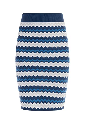 faina Spódnica midi z dzianiny damska 11026719, niebieski wielokolorowy, XS