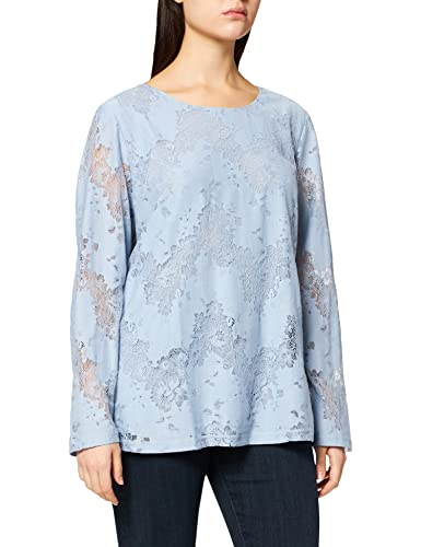 Samoon Damska bluza z golfem, niebieski (fjord blue), 46