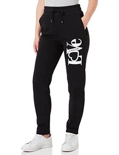 Love Moschino Damskie spodnie dresowe o luźnym kroju, Czarny, 42