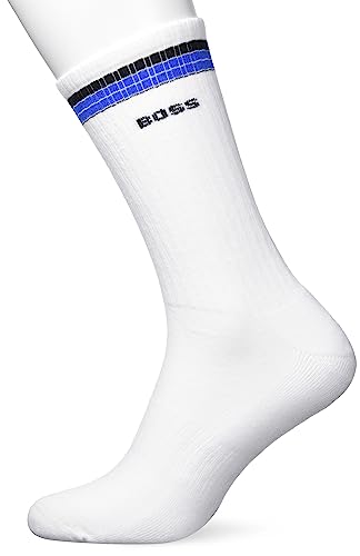 BOSS Męskie skarpety RS Rib Sport B CC Regular Socks, białe, 40-46, biały, 46 EU