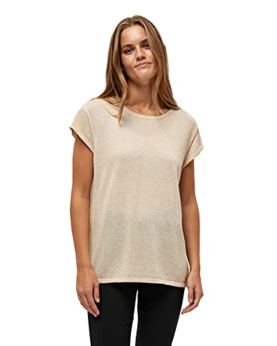 Minus Damska koszulka z dzianiny Carlina, Medal 348 l złoty melanż/lureks, XS