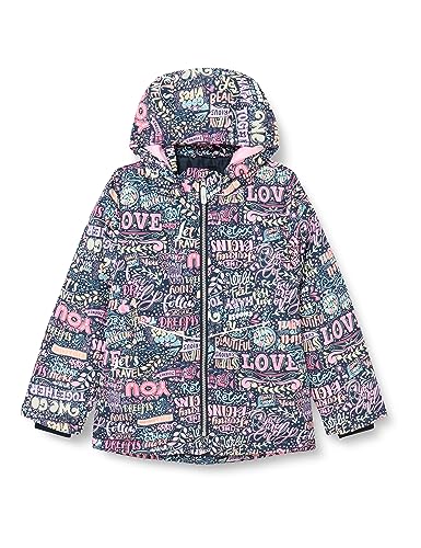 NAME IT Nkfmaxi kurtka dziewczęca Doodle, Szary lawendowy, 128 cm