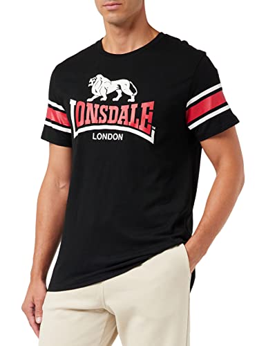 Lonsdale koszulka męska hempriggs, czarny/czerwony/biały, M