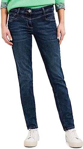 Cecil damskie spodnie jeansowe luźne, Dark Blue Washed, 28W / 32L