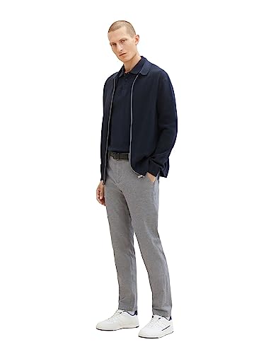 TOM TAILOR spodnie męskie, 32374 - struktura granatowa Zig Zag, 32W / 32L