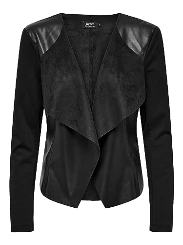 Only Onlnewsound Faux Leather Mix Blazer Otw Derma Kurtka Damska, Czarny, S