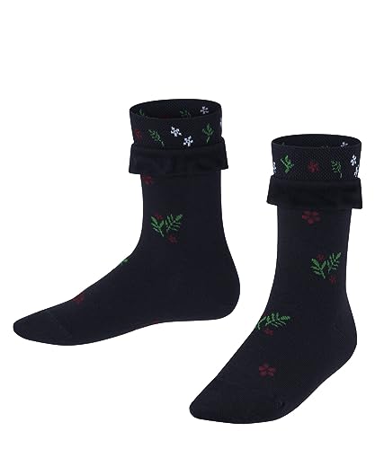 FALKE Unisex dziecięce skarpety z motywem Country Flower zrównoważona bawełna wełna cienkie wzory 1 para, niebieski (Midnight 6414), 23-26