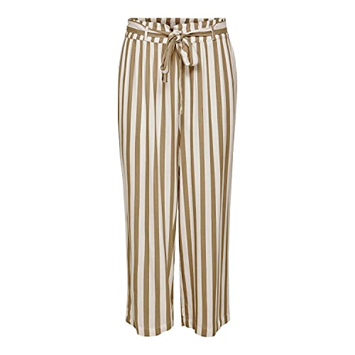 Only Onlastrid Life Culotte Spodnie Wvn Noos Spodnie Damskie, Cloud Dancer/Stripes:beżowy paski, 28