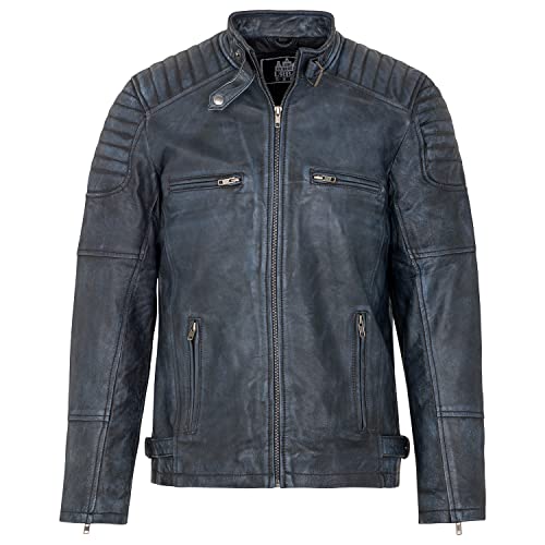 URBAN 5884 Męska kurtka skórzana Ralf, miękka i wytrzymała, Denim, XXL