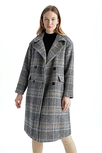 DeFacto Damska kurtka przeciwdeszczowa – DeFacto płaszcz zimowy dla kobiet (czarny, M), czarny, M