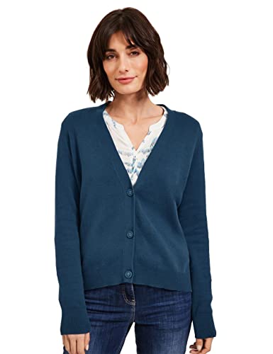 Cecil Damski B253557 Kardigan, niebieski (Mid Blue), XXL, niebieski (mid blue), XXL