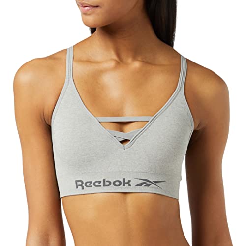 Reebok Damski bezszwowy biustonosz Maryna Grey Marl Base Layer Top, Szary melanżowy, XS