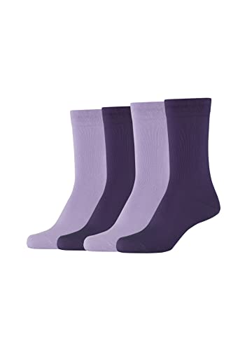 Camano 110200000 - damskie skarpety z bawełny ca-soft cotton 4 pary, fioletowe (mulberry purple) rozmiar 39/42, Mulberry Purple, 39 EU