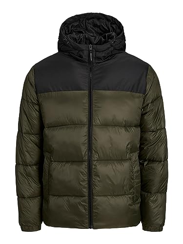 Bestseller A/S Męska kurtka puchowa JJETOBY Puffer Hood SN, Rosin/Detail:Black Blocking, XL, Rosin/Detail:black Blocking