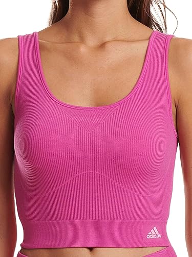 adidas Damska koszulka cropped, Fuchsia, M