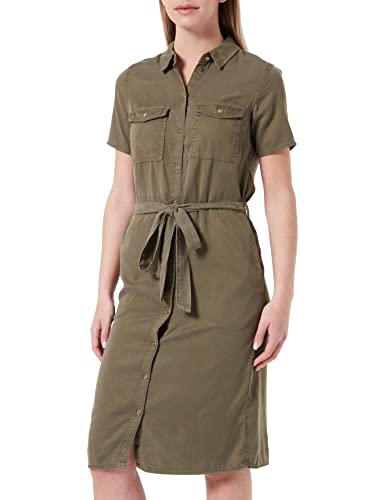 Vila Vibista S/S Shirt Dress/Su-Noos sukienka cargo, four leaf clover, 36