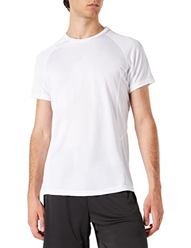 Lower East T-shirt męski, funkcyjny, oddychający, męski, na co dzień, z okrągłym dekoltem, Męskie, biały, M