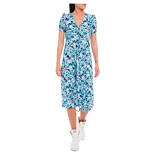 Replay Sukienka damska, 010 White/Azure/Blue/Grey, S