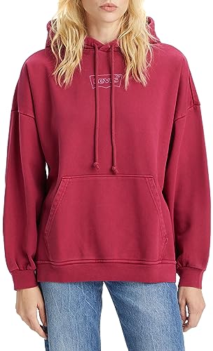 Levi's Damska bluza z kapturem, grafitowa, czerwona, XS, REDS, XS
