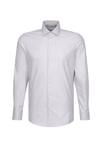 Seidensticker Męska koszula Slim Fit z długim rękawem, jasnoszary, 42