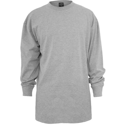 Urban Classics Męski T-shirt z bawełny, wysoki T-shirt L/S, oversize, bluza z długim rękawem, dla mężczyzn, w 3 kolorach, rozmiary M - 6XL, szary, 3XL
