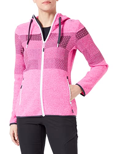 CMP Damska kurtka polarowa Knit Tech Melange kurtka polarowa, Man, Bluish Mel-Bianco, 54, fioletowy fluorescencyjny, 42