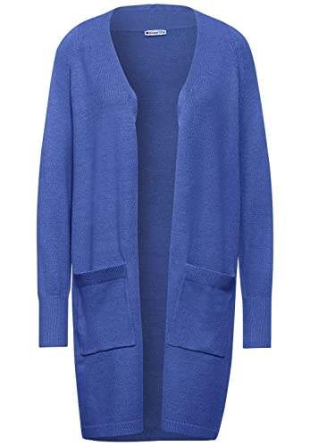 Street One Damski długi kardigan (6 sztuk), niebieski (Dazzling Blue), 44