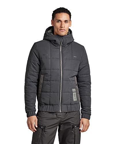 G-STAR RAW Męska kurtka Meefic Squared Quilted Hooded, Wielokolorowy (Reflective Black D20126-c550-d461), XL