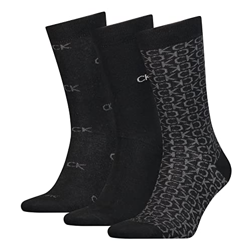 Calvin Klein Męskie skarpety na prezent (3 sztuki), Black Combo., rozmiar uniwersalny