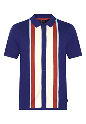 Merc of London Phelps Polo Sweter Męski, Niebieski, XL