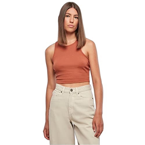 Urban Classics Ladies Cropped Rib Top, Koszula Cami Kobieta, Terakota, Terakota, 4XL EU