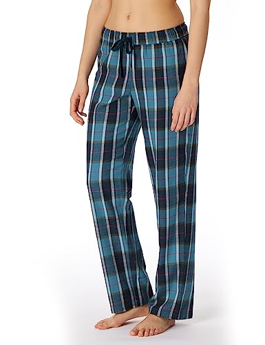 Schiesser Damskie spodnie do spania długie Web mieszanka bawełny + Relax dół piżamy, petrol, 44, Petrol