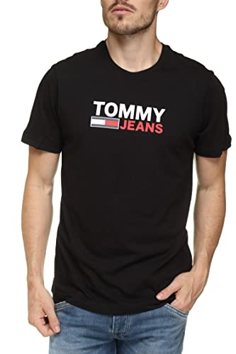 Tommy Hilfiger - Koszulka z krótkim rękawem DM0DM15379 XNL w kolorze czerwonym - koszulka męska, Czarny, L