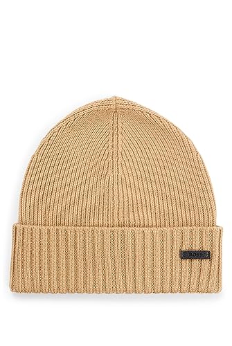 BOSS Męska czapka Fati Beanie, średni beż, rozmiar uniwersalny, Medium Beige260, jeden rozmiar