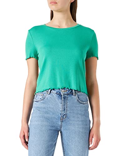 VERO MODA Damska koszulka Vmvio SS Crop Top Noos, zielony (holly green), M