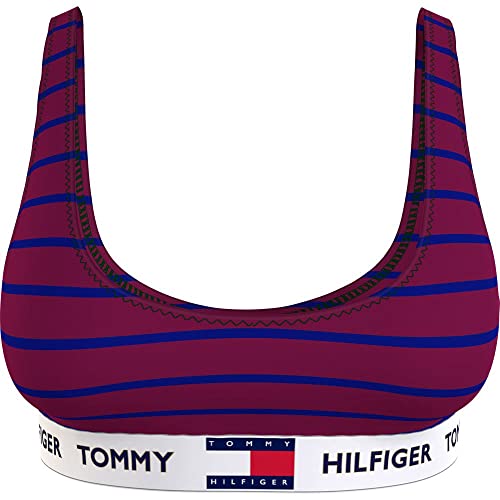 Tommy Hilfiger Damski biustonosz z nadrukiem Bralette, Włoskie paski wina, XS