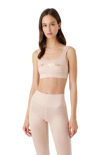 Emporio Armani Damski biustonosz Bralette Iconic z mikrofibry, nude, M