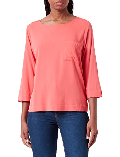 TOM TAILOR Damski Bluzka z kieszenią na piersi 1032567, 12230 - Smooth Papaya Red, 38