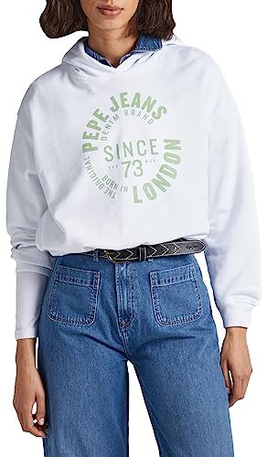 Pepe Jeans Damska bluza z kapturem Alexandra, Biały (biały), XS