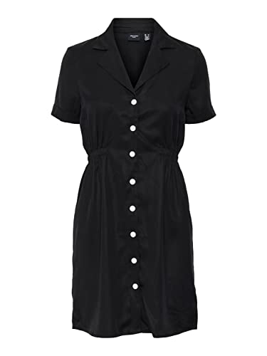 VERO MODA Vmharper Ss krótka sukienka damska, czarny, L
