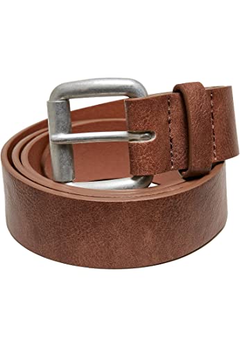 Urban Classics Unisex syntetyczny pasek ze skóry syntetycznej, brązowy, S/M, brązowy, S-M