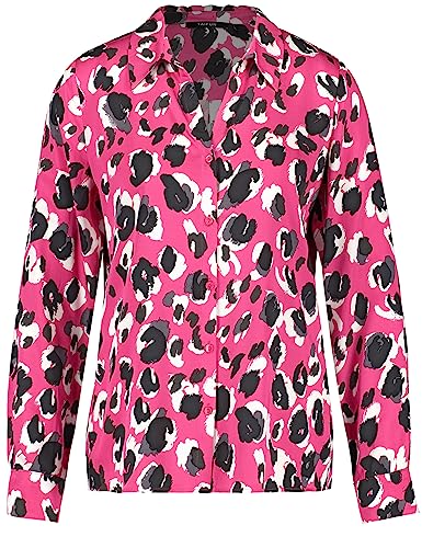 Taifun Damska bluzka z nadrukiem zwierzęcym z długim rękawem, z długim rękawem, nadruk zwierzęcy, Luminous Pink Pattern, 38