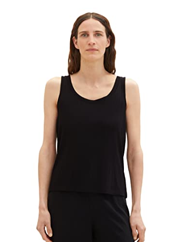 TOM TAILOR Damski 1036795 Top, 14482-Deep Black, S, 14482 – Deep Black, S
