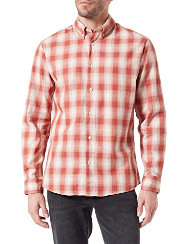 SELECTED HOMME Męska koszula Button-down, Baked Clay/Checks:Small, L