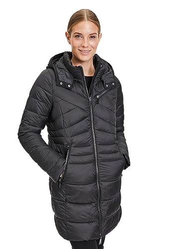 Gil Bret Damski płaszcz pikowany z odpinanym kapturem, 9042 Jet Black, 44