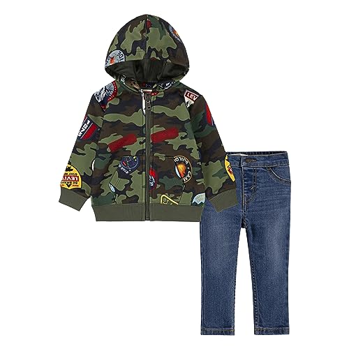 Levi's Kids scout Badge bluza z kapturem Denim S Baby Chłopcy, Thyme, 6 miesi?cy