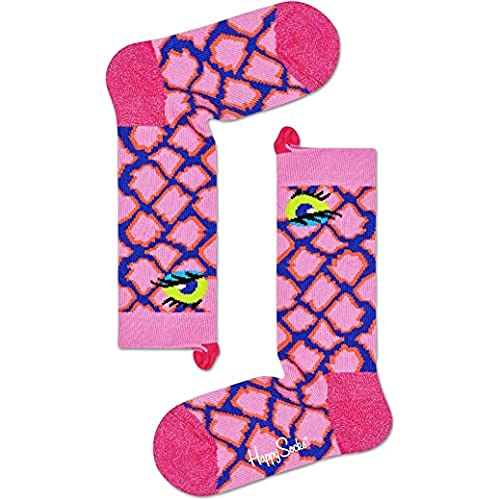 Happy Socks Snake Knee High, Skarpety dla dzieci, Rosa-Rosa-Zielony-Niebieski-Czarny (0-12M)